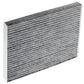 Cabin air filter C36286 with activated carbon pleated media, white frame labeled "MADE IN CHINA AIR FLOW" with directional arrow.

