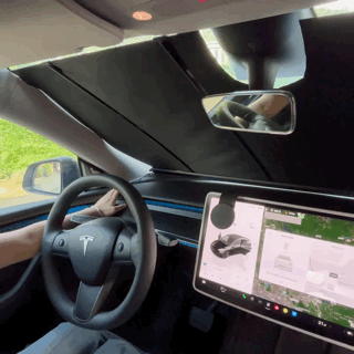 Electric Windshield Sunshade for Model Y/Y Juniper & Model 3/3 Highland Auto-Retractable One-Touch Control Smart Sunshade | Tlyard
