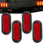 6 Inch Oval LED Trailer Tail Lights Red 4 Pack IP67 12V