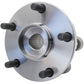 Two TIMKEN wheel hub assemblies with studs, shown from different angles, in front of an orange TIMKEN branded box, automotive replacement parts.

