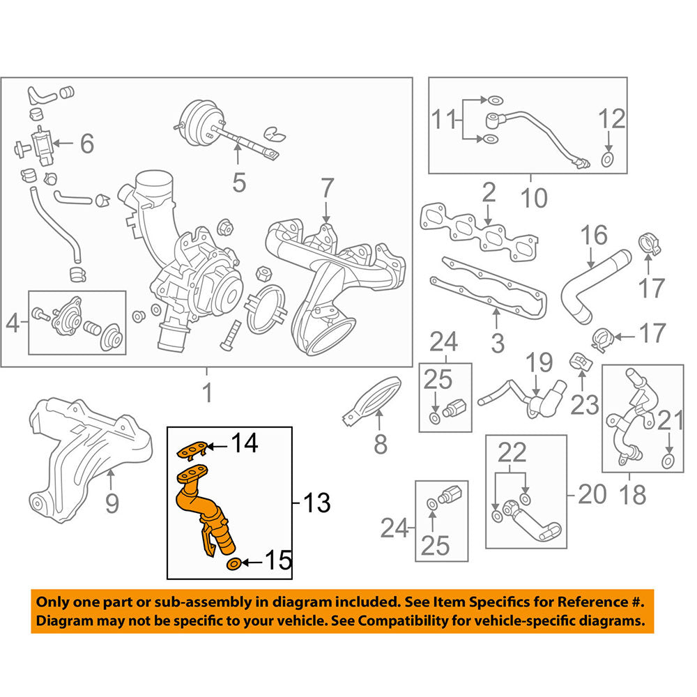 GM TURBO COOLANT RETURN HOSE NEW 55587854 Fit For 2011-2016
