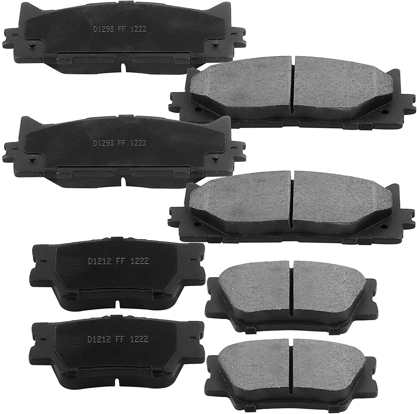 Front & Rear Drilled & Slotted Disc Brake Rotors + Ceramic Pads + Cleaner & Fluid Fits for 2013-2018 Lexus ES300h/ES350, 2013-2018 Toyota Avalon, 2012 - 2017 Toyota Camry