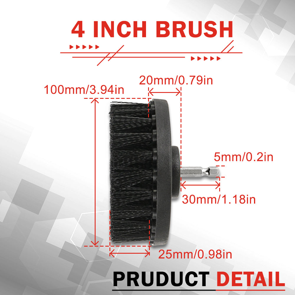 Heavy Duty 3PC Drill Brush Set | Power Scrubber For Tile &