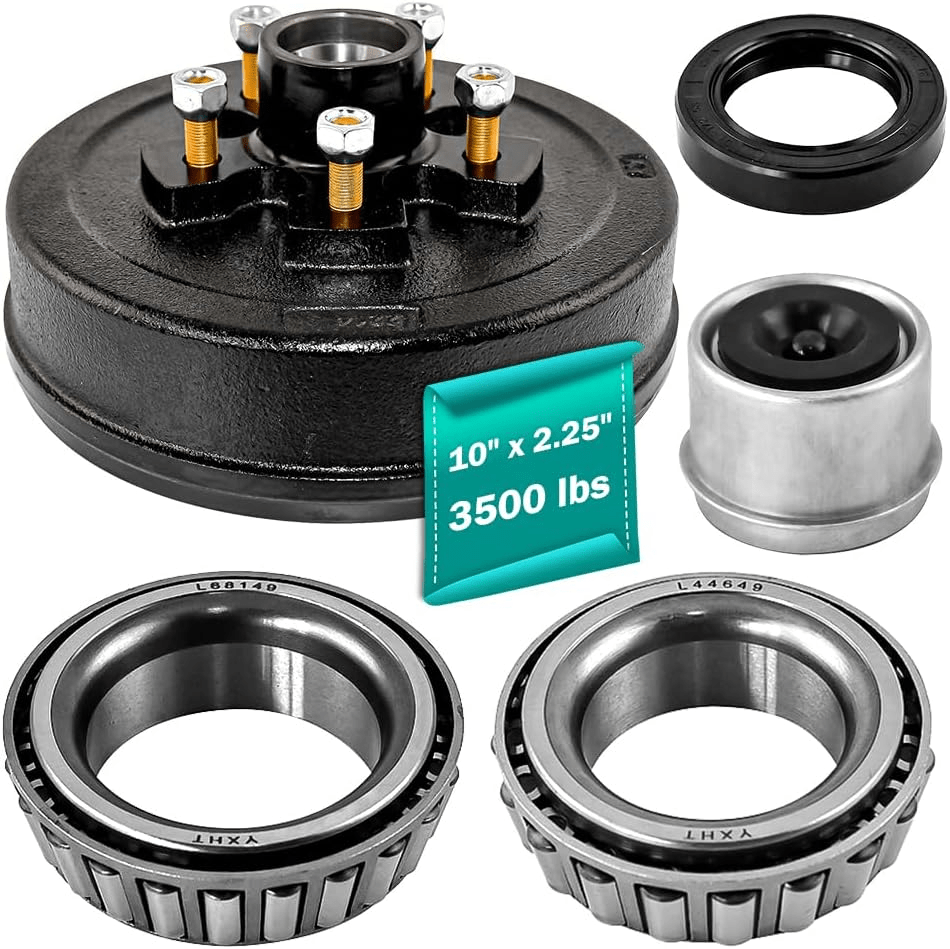 5 on 5" BC Trailer Brake Drum Kit 3500 lbs Heavy Duty 5 Bolt Trailer Brake Drum Hub