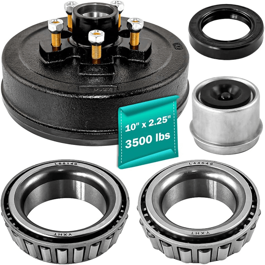 5 on 5" BC Trailer Brake Drum Kit 3500 lbs Heavy Duty 5 Bolt Trailer Brake Drum Hub