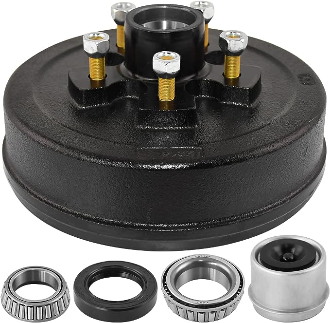 5 on 5" BC Trailer Brake Drum Kit 3500 lbs Heavy Duty 5 Bolt Trailer Brake Drum Hub