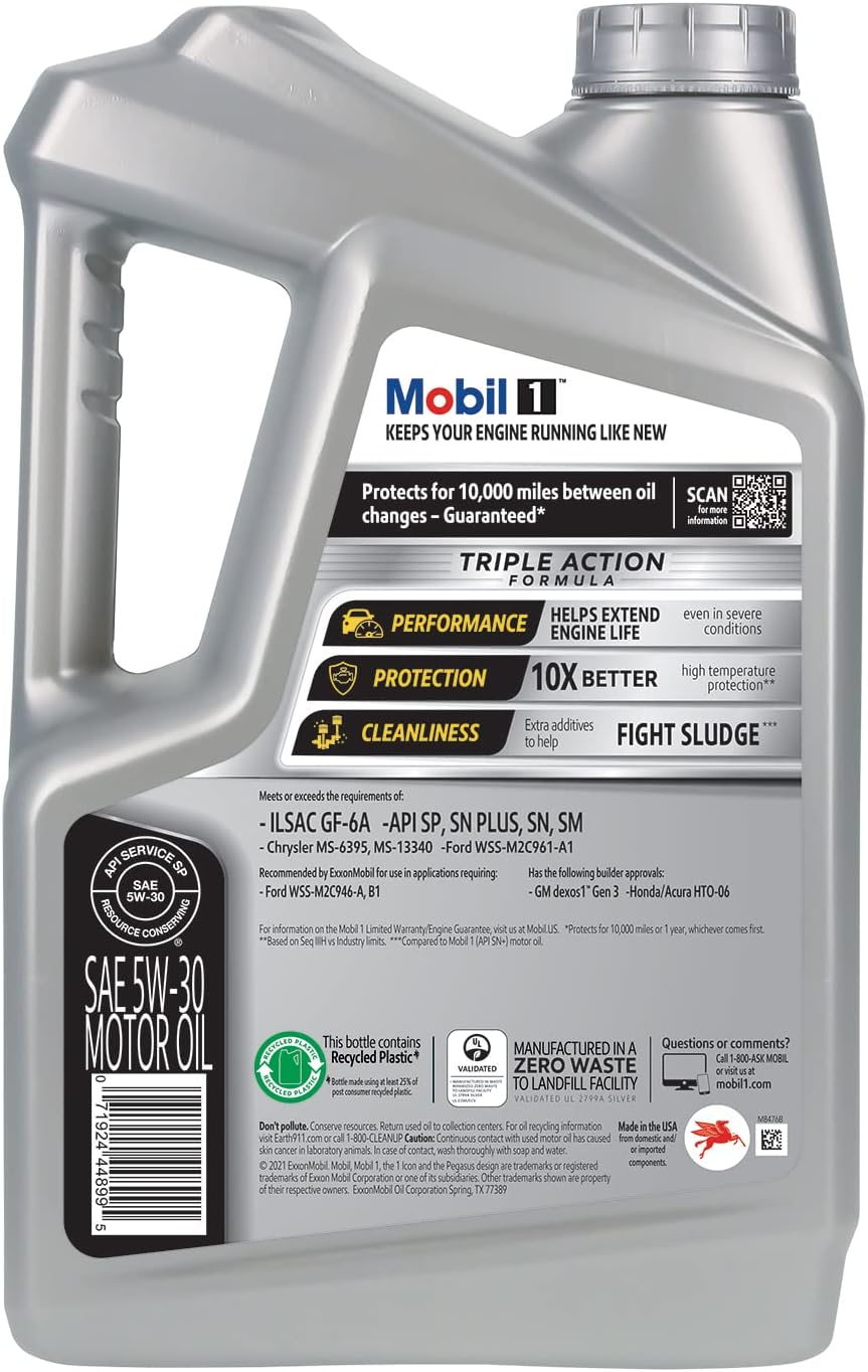 Mobil 1 5W-30 Full Synthetic Motor Oil (5 Quart) | Advanced Engine Care