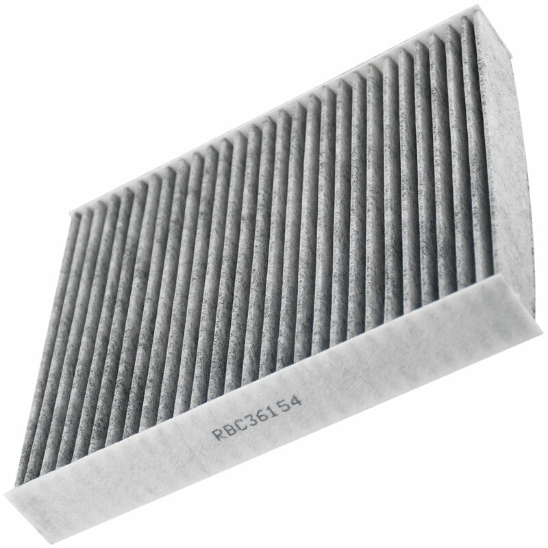 RBC36154 cabin air filter with activated carbon pleated media for superior air purification and odor elimination.

