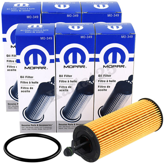 Chrysler 300 Dodge JEEP RAM MO-349 Set of 6 Genuine Mopar Oil Filter