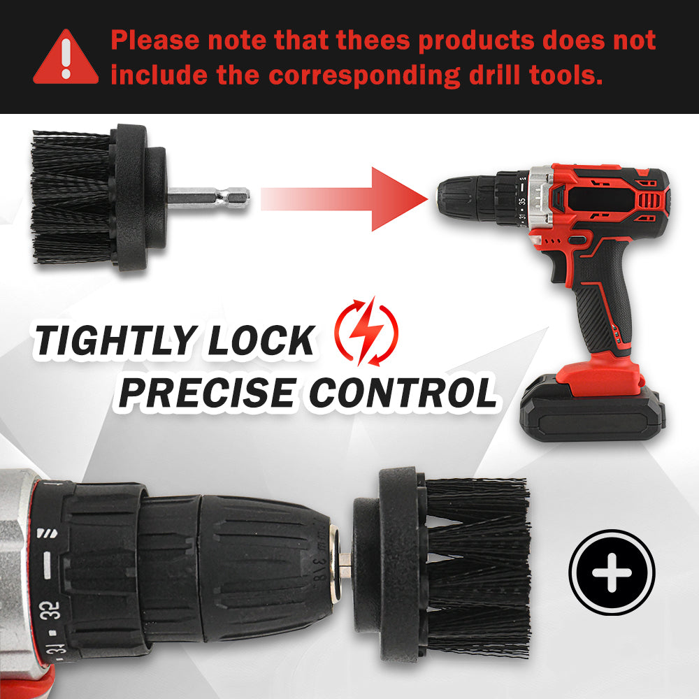 Heavy Duty 3PC Drill Brush Set | Power Scrubber For Tile &