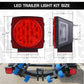 LED Trailer Tail Light Kit with Wiring Harness Submersible Round