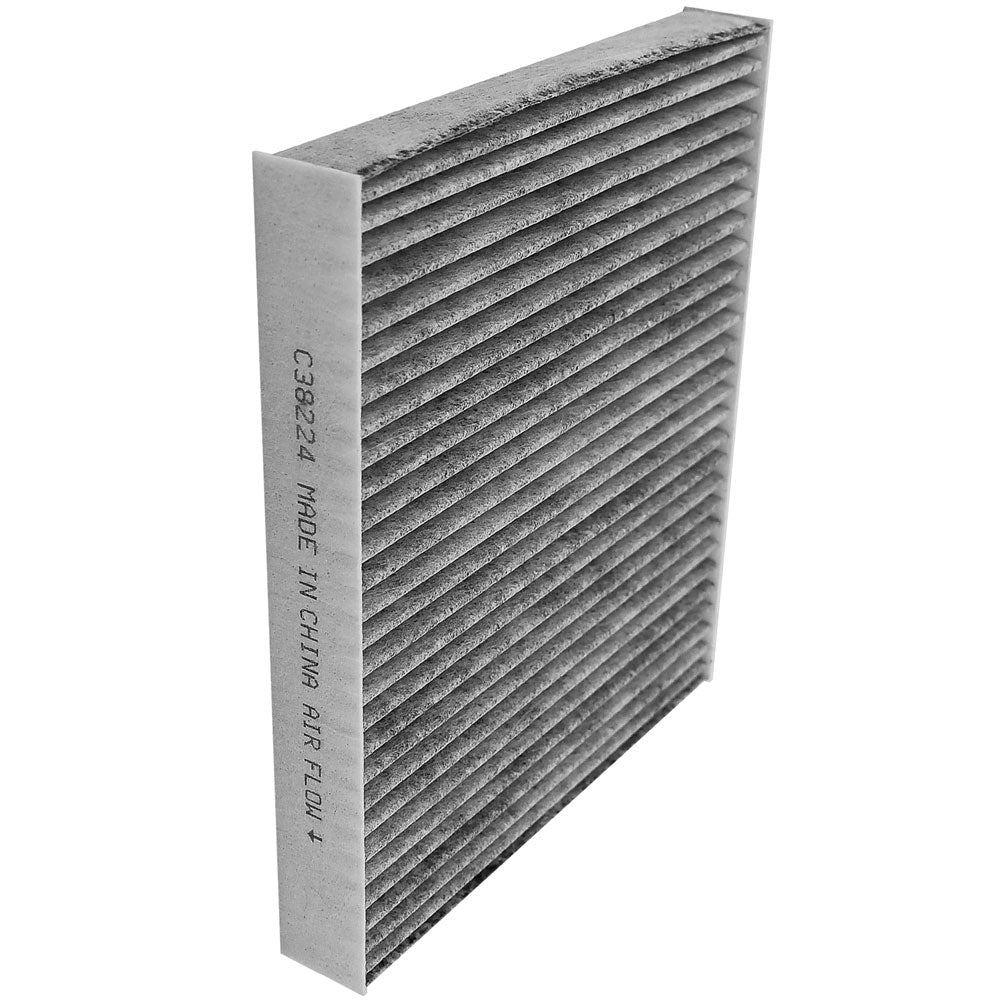 High performance cabin air filter C38224 with activated carbon pleated media, US stock free shipping, 1-pack promotional packaging.

