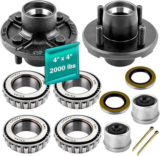 Trailer Idler Hub Kits 4 on 4" Trailer Hub 4 Lug for 2000 lbs Tralier Axle，ONLY for 2000lbs Trailer Hub Assembly