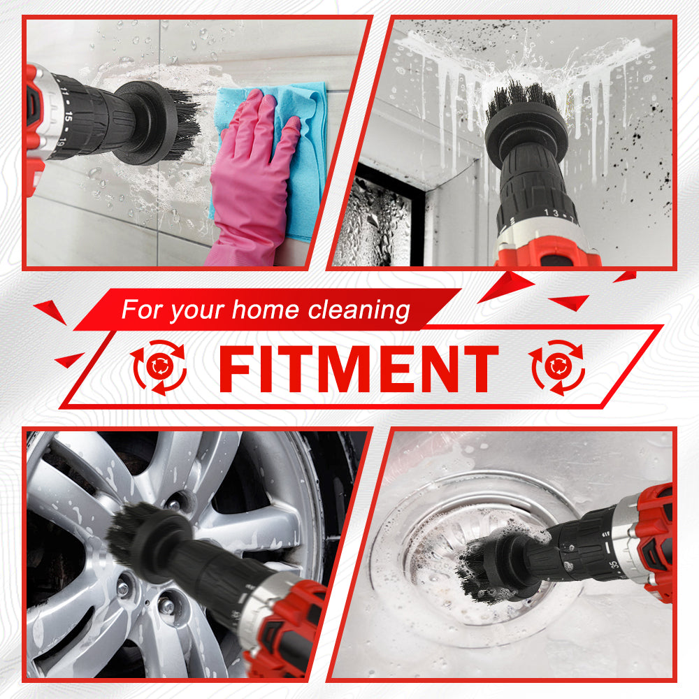 Heavy Duty 3PC Drill Brush Set | Power Scrubber For Tile &