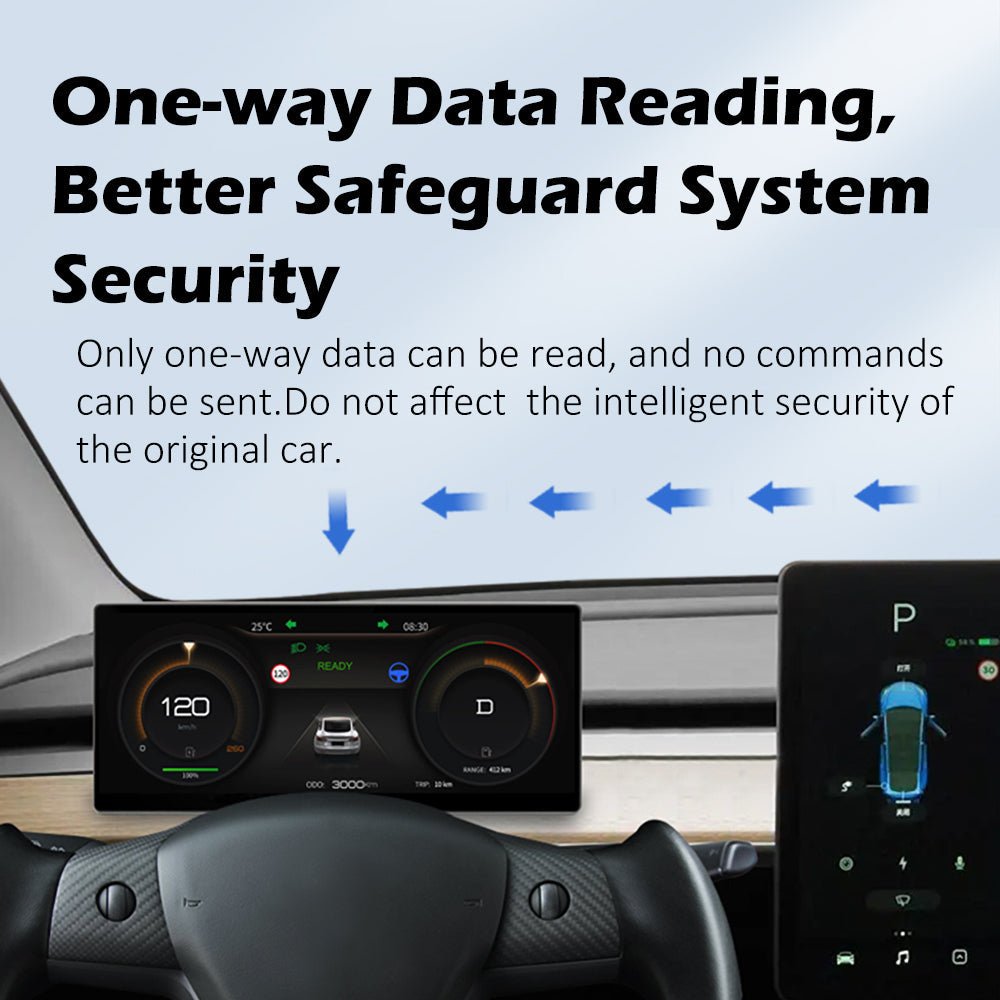 9" Carplay Front Camera Smart LCD Dashboard Heads Up Display Tesla Model 3 & Y