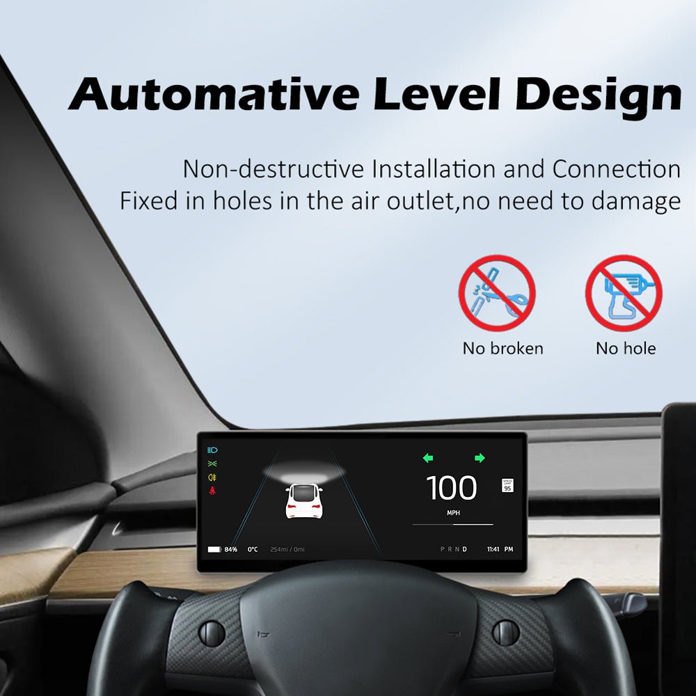 9" Carplay Front Camera Smart LCD Dashboard Heads Up Display Tesla Model 3 & Y