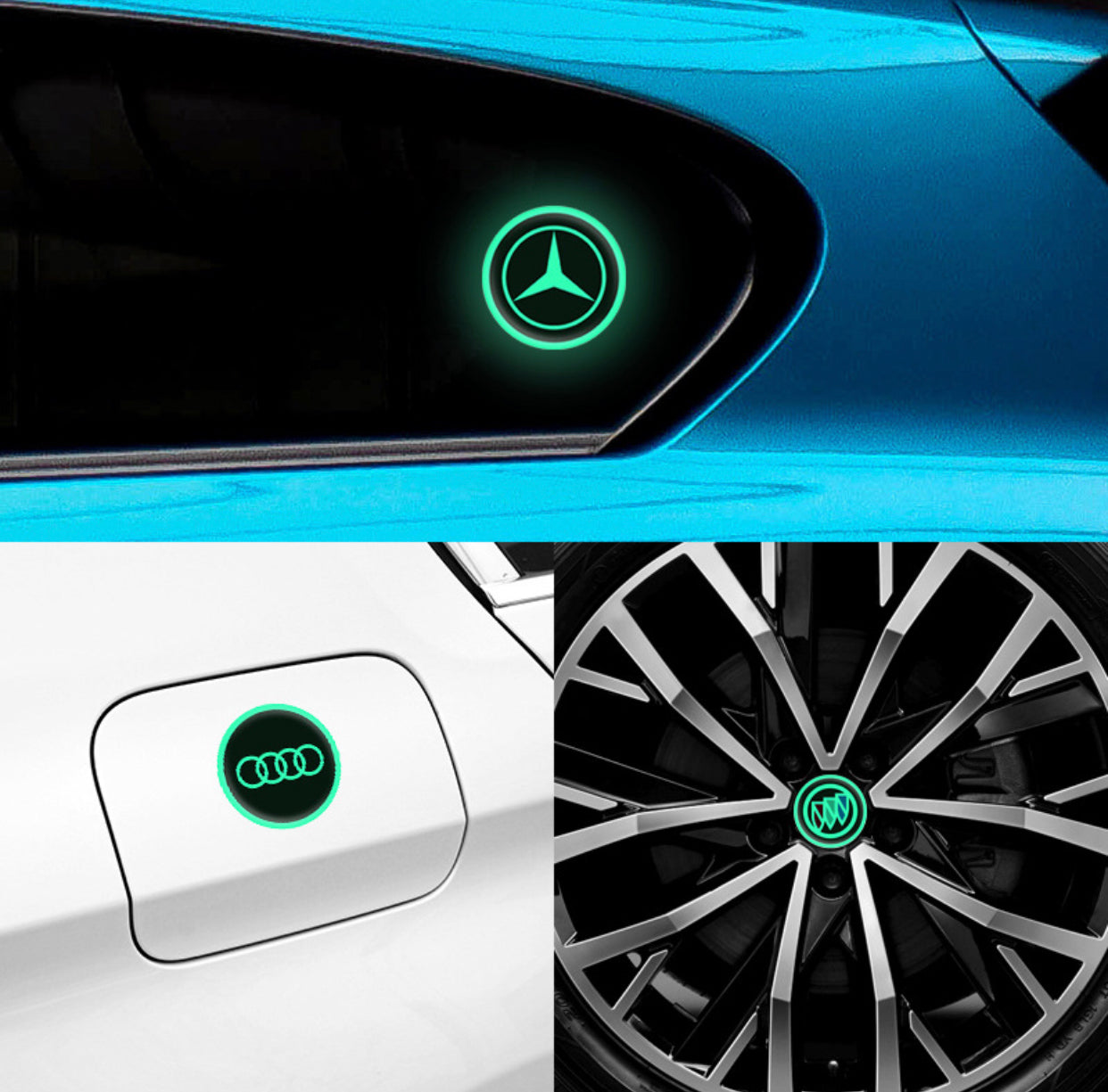 Vehicle emblem sticker Night glow 2 pcs