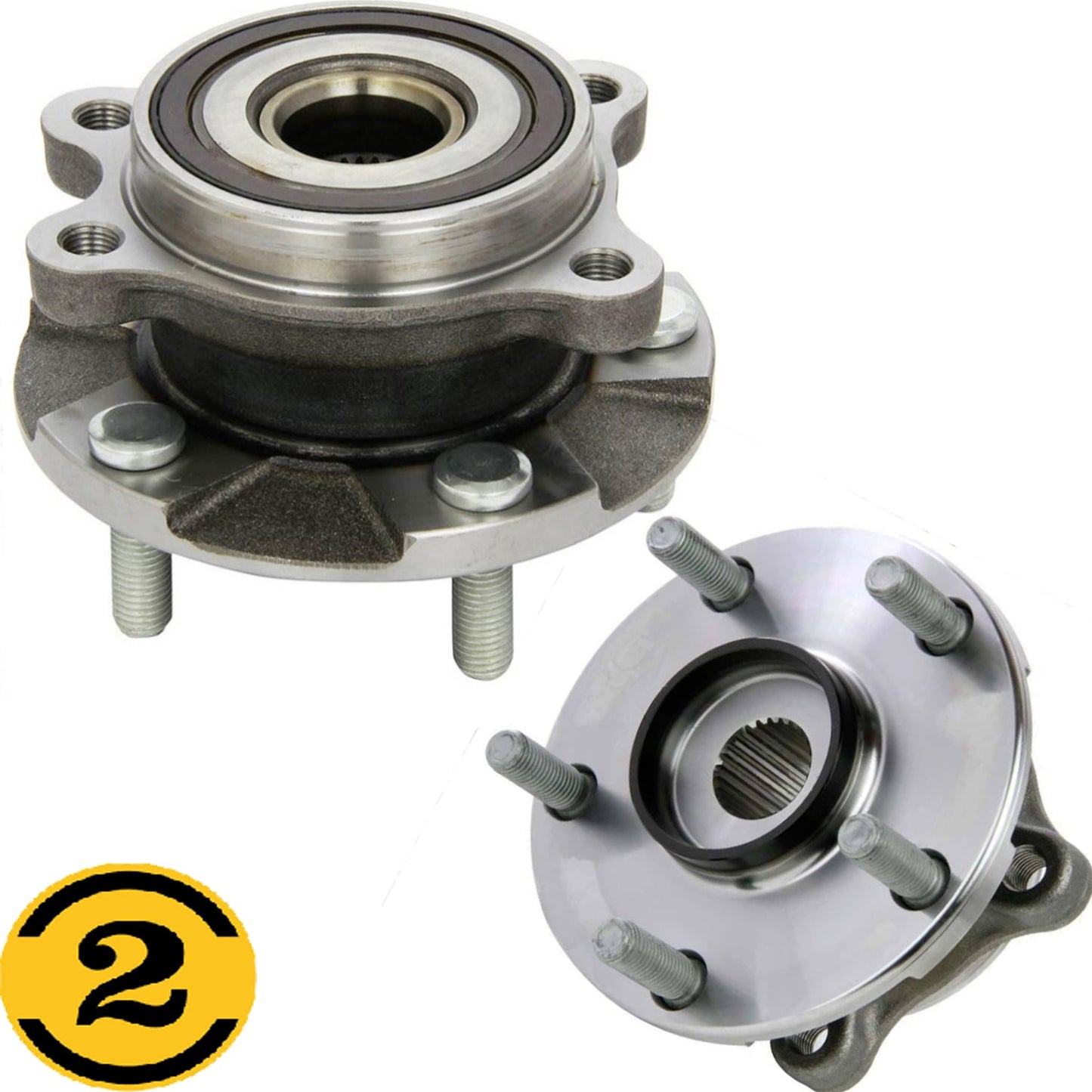 Front Wheel Bearing Hub Assembly Fit 2011-2016 Scion TC, 2006-2018 Toyota Rav4 Hub Bearing(2 Pack) w/ABS 5 Lugs, Replace 513258