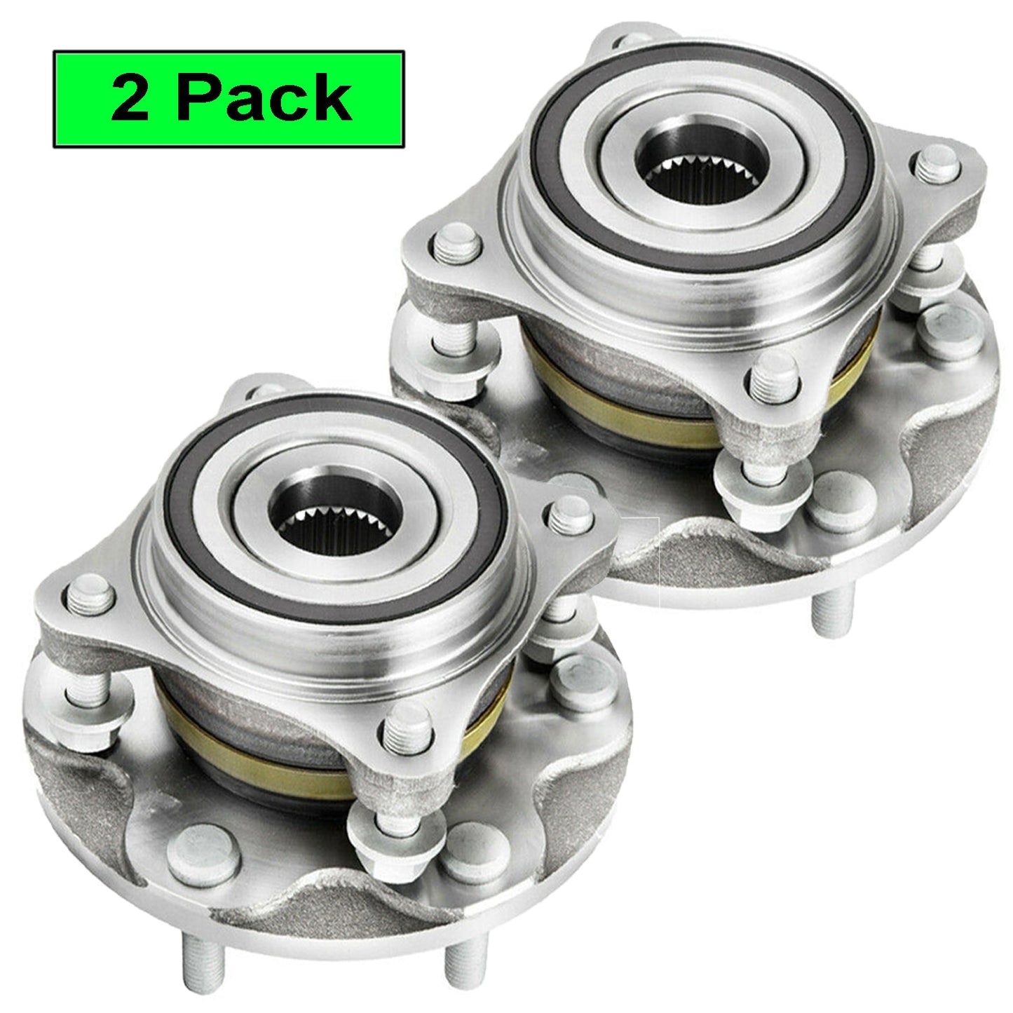 MotorbyMotor Front Wheel Bearing and Hub Assembly with 6 Lugs Fits for Lexus GX460 GX470,Toyota 4Runner FJ Cruiser Tacoma Low-Runout OE Directly Replacement Hub Bearing-2 Pack
