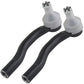 two black outer tie rod ends with ball joints and cotter pins.