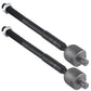 two black tie rods with threaded ends and ball joints.