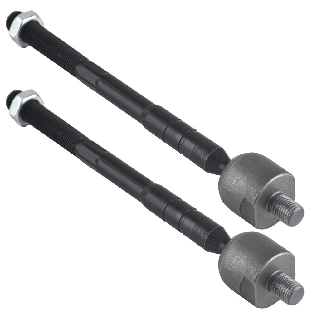 two black tie rods with threaded ends and ball joints.