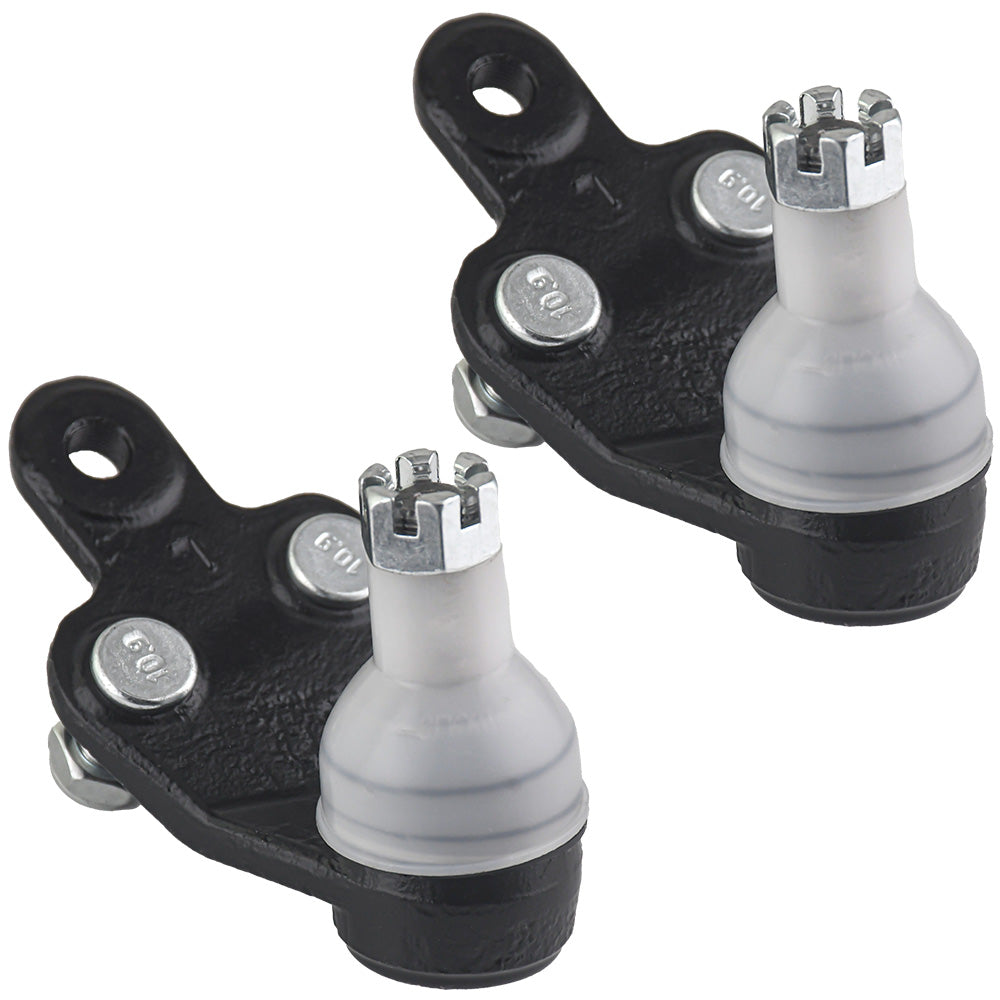 two ball joints with black mounting brackets and silver hardware.