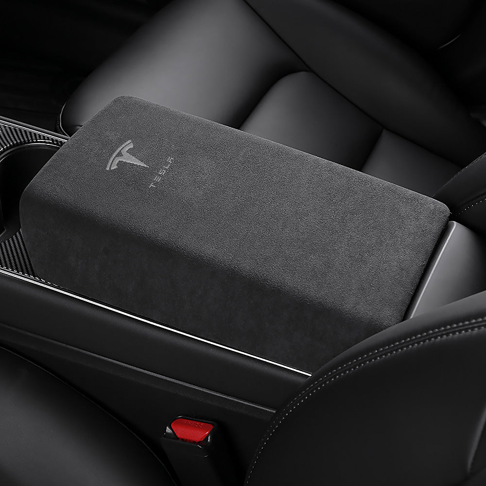 Alcantara Model 3 & Y Armrest Center Console Cover Protector