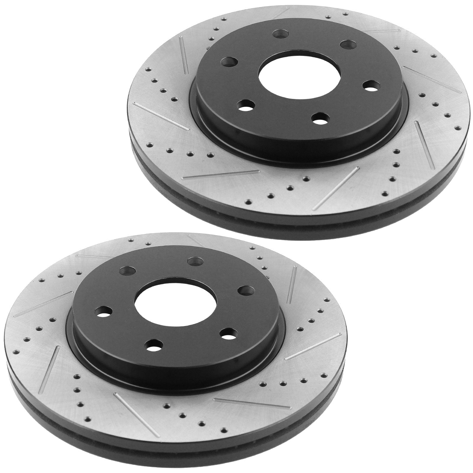 Buick Enclave Chevy Traverse Rear Drilled Slotted Brake Rotors and Pads