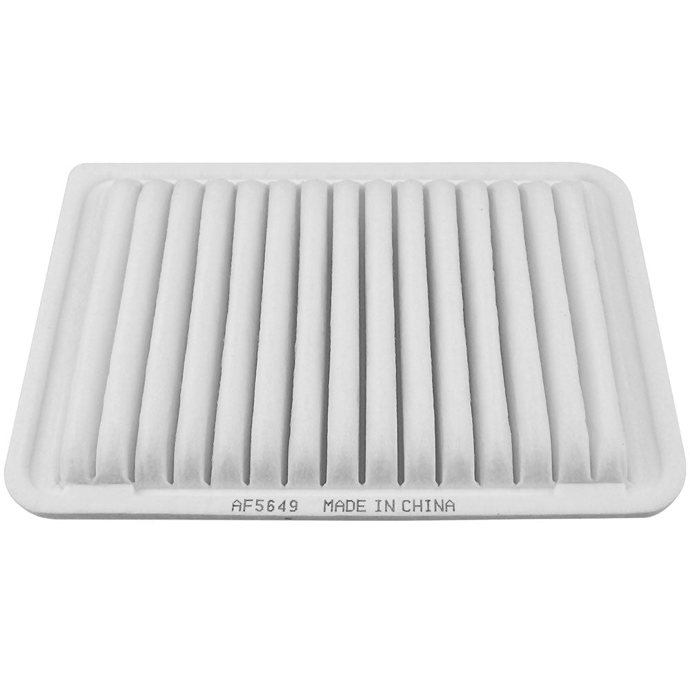 REPCOAUTO AF5649 engine air filter with pleated media, 3-warranty coverage, free shipping promotional packaging.

