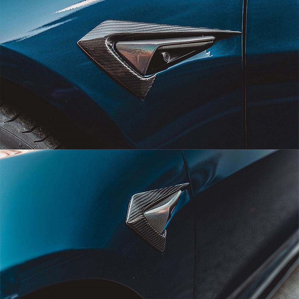 Carbon Fiber Coated Camera Frame Decoration For 2017 - 2023 Model 3