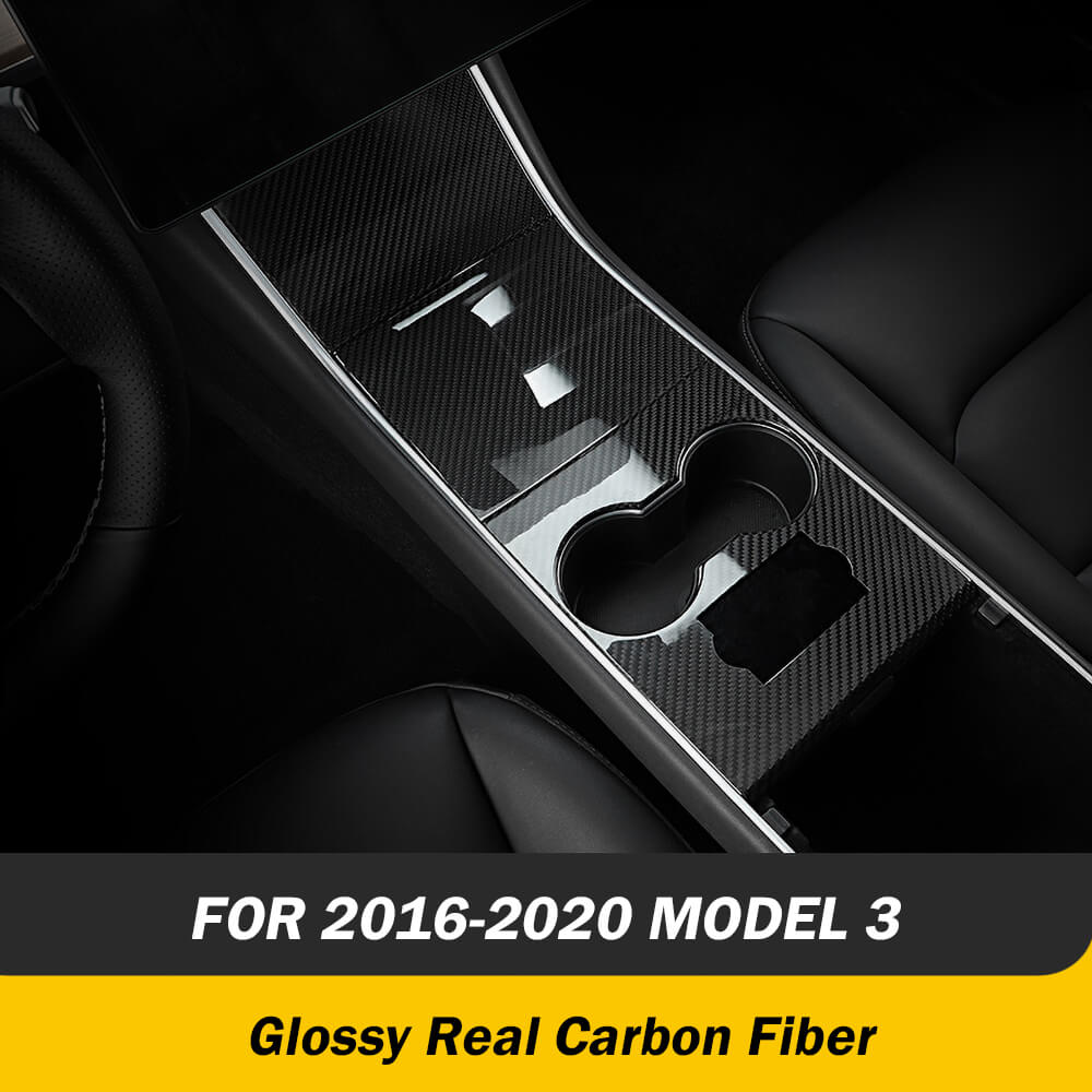 Center Console Real Carbon Fiber For 2017 - 2024 Tesla Model 3/ Y
