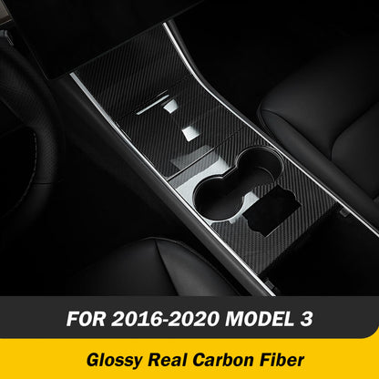 Center Console Real Carbon Fiber For 2017 - 2024 Tesla Model 3/ Y