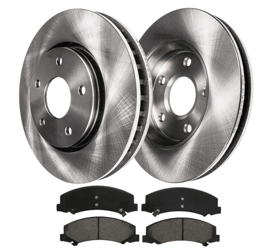 Chevrolet Impala 2006 - 2013 Front Drilled Slotted Brake Rotors & Pads Kit
