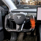 Customized Gold Forged Carbon Fiber Yoke Steering Wheel for Tesla Model 3 & Model Y Steering Wheel Upgrade | Tlyard