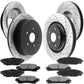 Front & Rear Disc Rotors + Brake Pads For Toyota Sienna Highlander RX350 RX450h