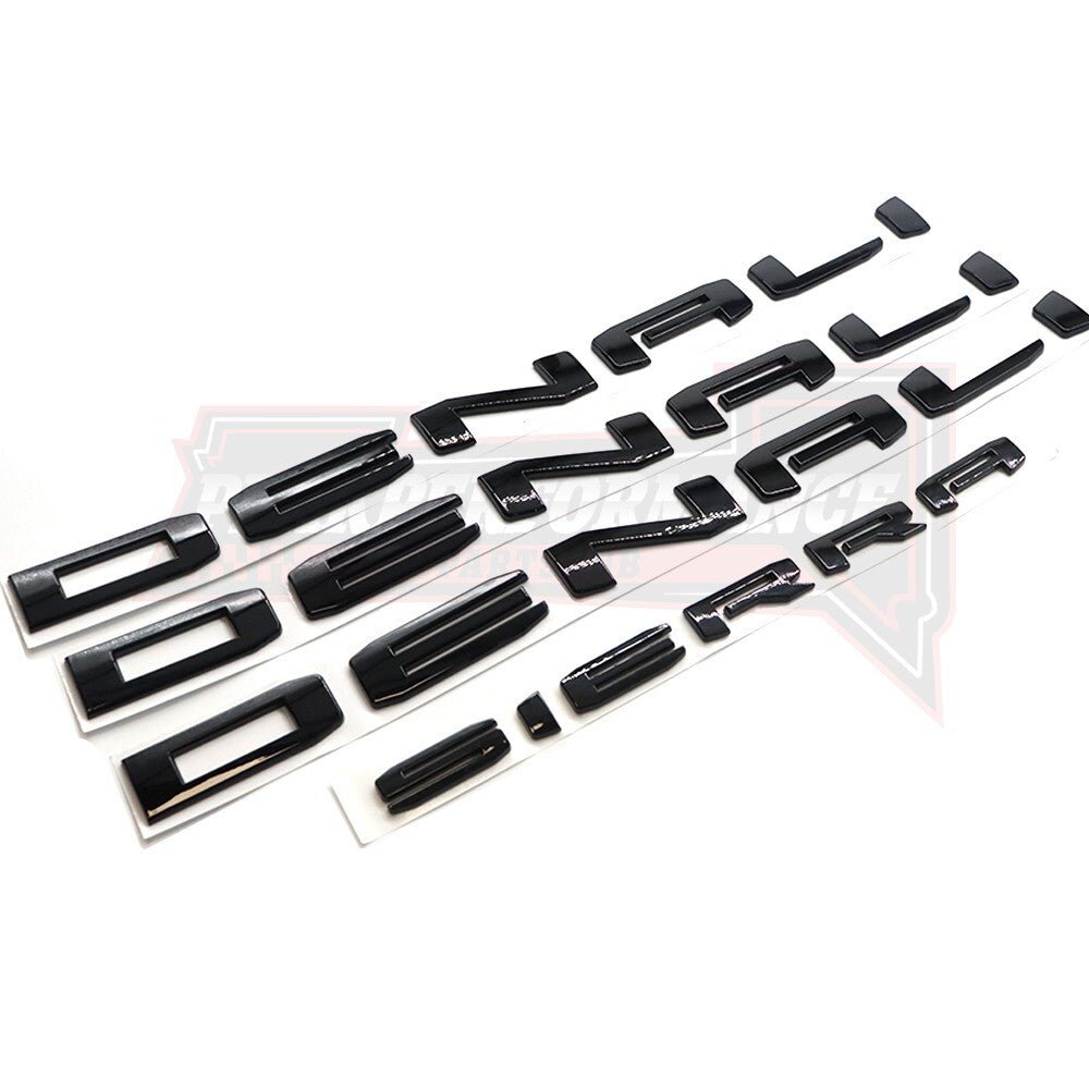 Denali Gloss Black Emblem Letters 4PCS Sierra Truck Upgrade