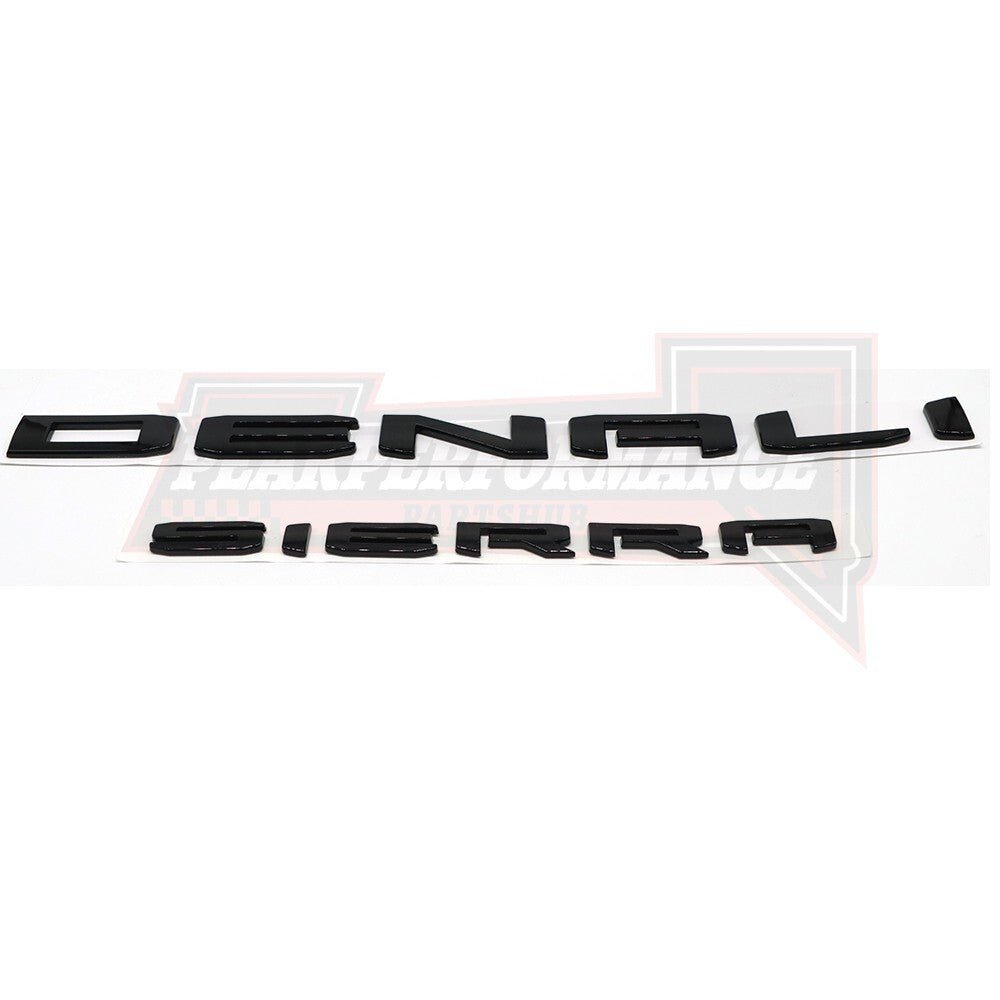 Denali Gloss Black Emblem Letters 4PCS Sierra Truck Upgrade