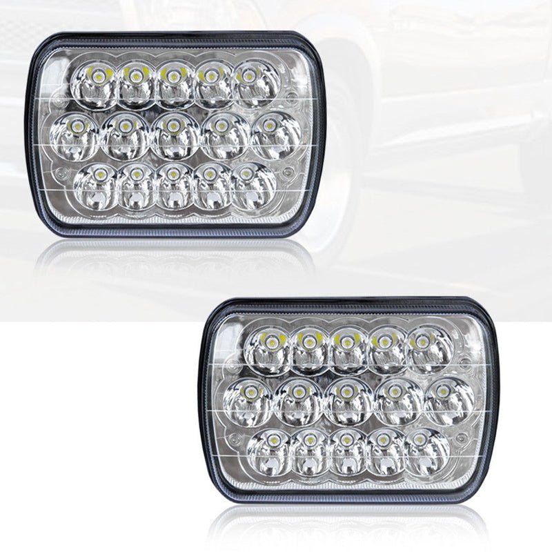 DUAL 7x6 5X7 LED HEADLIGHT LIGHT BULB CRYSTAL SEALED BEAM