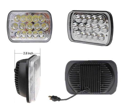 DUAL 7x6 5X7 LED HEADLIGHT LIGHT BULB CRYSTAL SEALED BEAM