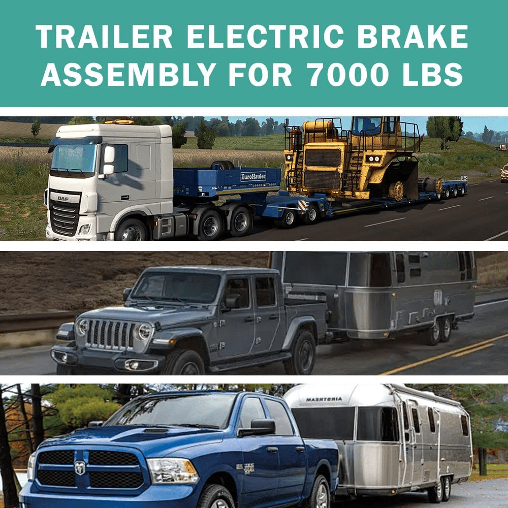 Electric Brake Kit 12" x 2" 7000 lbs Electric Trailer Brake Assembly