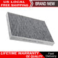 Cabin air filter C26176 with activated carbon pleated media, white frame labeled "MADE IN CHINA AIR FLOW" with directional arrow.

