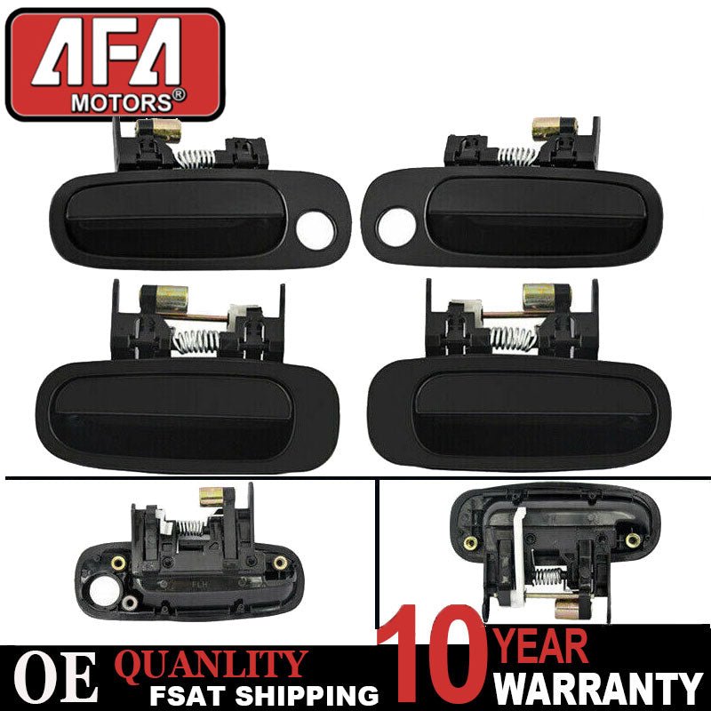 Front And Rear Exterior Black Textured Door Handle For