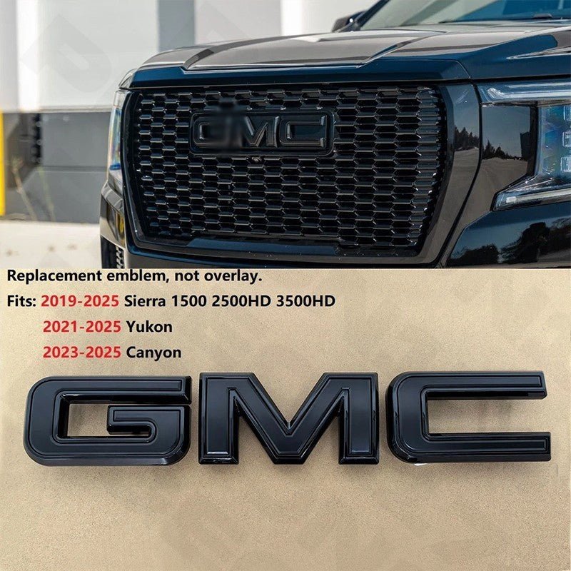 GMC Black Front Grille Emblem Replacement Sierra Yukon Canyon
