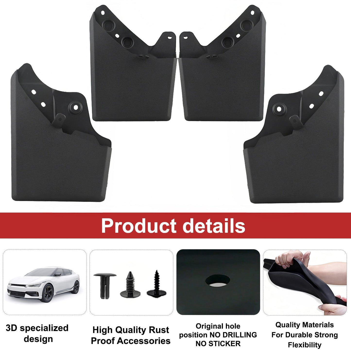 Heavy - Duty Extra Large Mud Flaps – 2024–2025 Toyota Tacoma