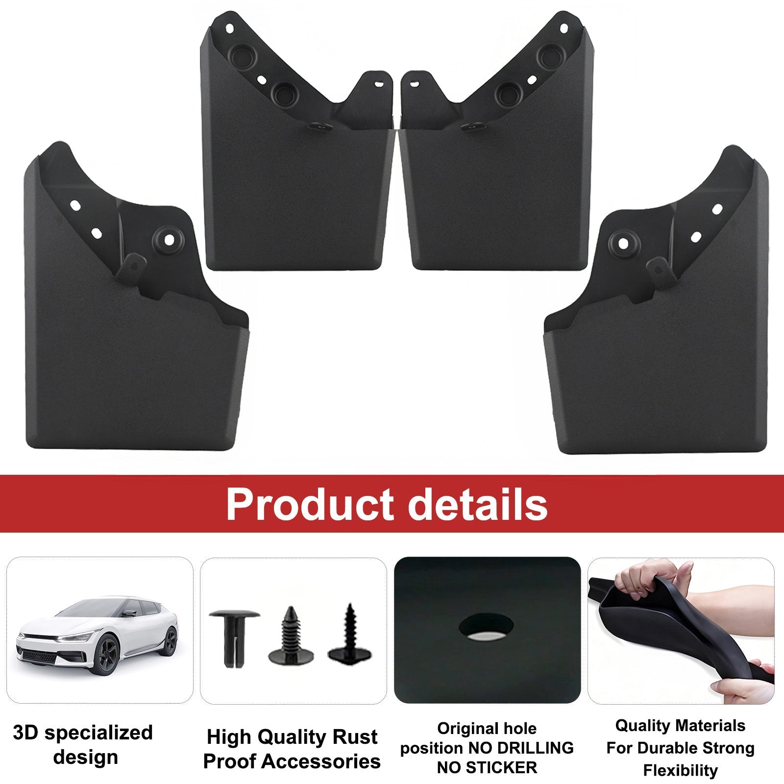 Heavy - Duty Extra Large Mud Flaps – 2024–2025 Toyota Tacoma