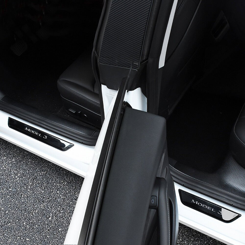 LED Illuminated Welcome Pedal Door Sill Protector(4 Pieces) For Model 3/ Y