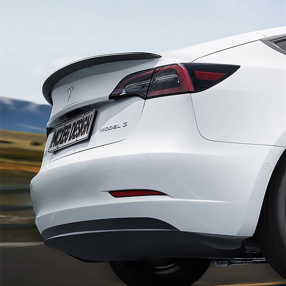 Model 3 Glossy Spoiler Real Carbon Fiber Trunk Lip Performance Wing