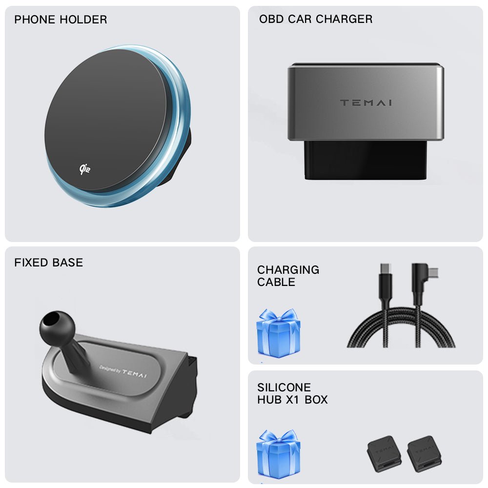 Model 3 & Y 15W Fast Wireless Charging Magnetic Car Phone Holder with Halo Ambient Light for Model 3 Highland/ Y Juniper