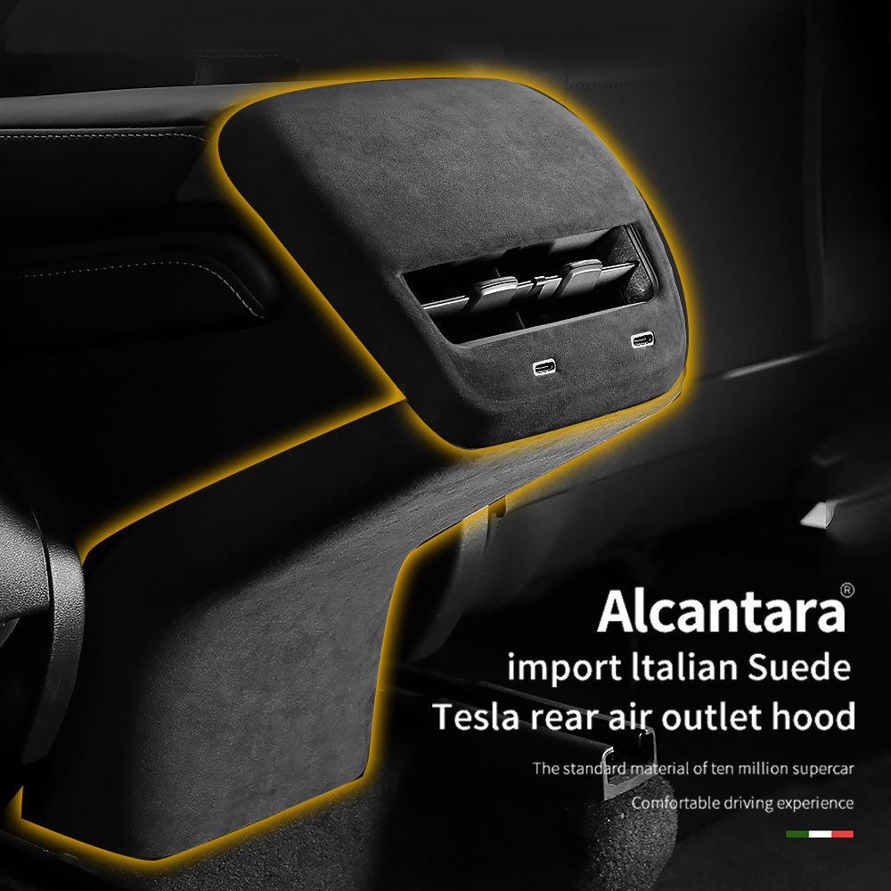Model 3 & Y Alcantara Rear Air Conditioner Vent Cover Kickproof Frame